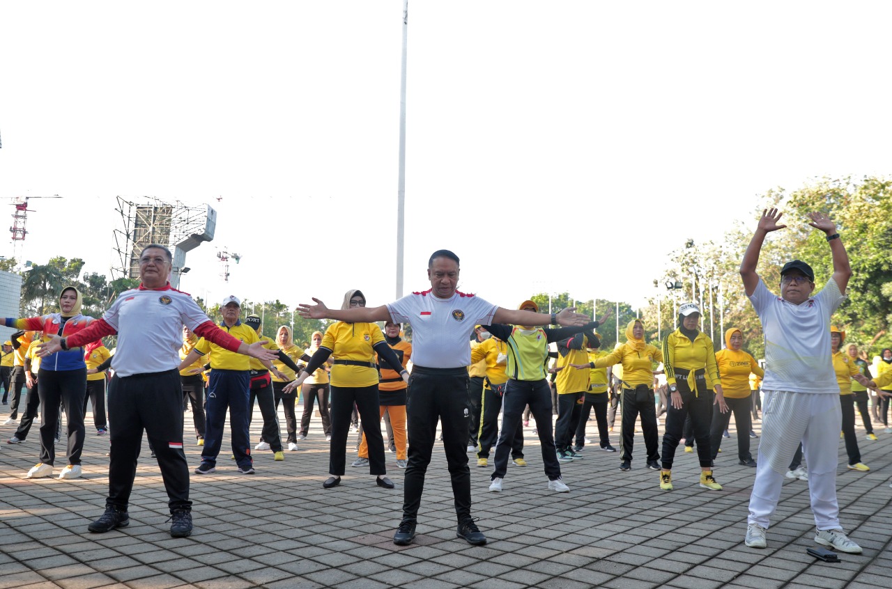 Senam bersama di Kemenpora pada hari Kridha - Foto Kemenpora